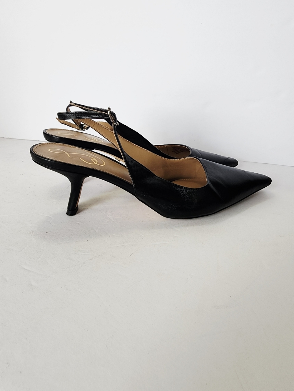 Sam Edelman Bianka Black Pointed Slingback Heels Size 8 - Picture 5 of 6